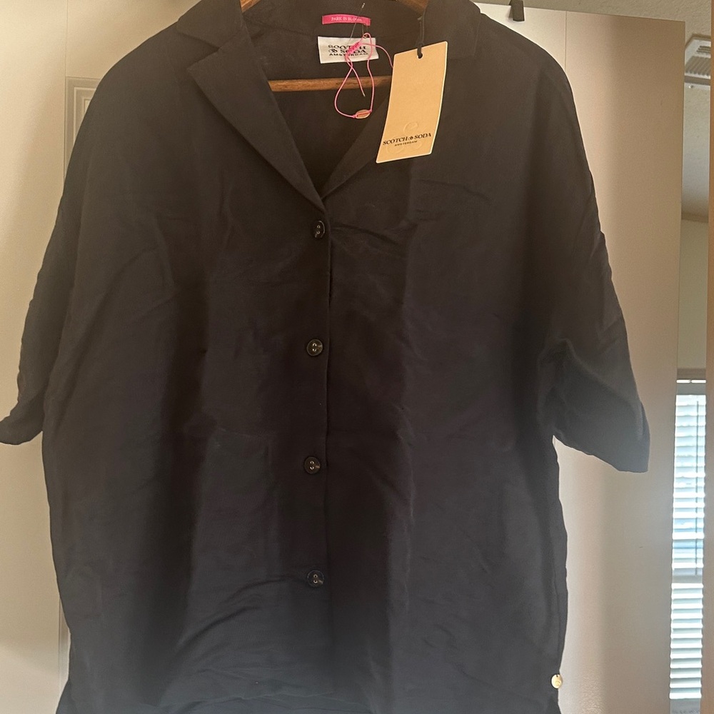 Scotch & Soda Black Casual Button-Down Shirt